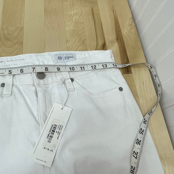 Adriano Goldschmied Mari Crop High Rise Slim Straight White Women's Sz 26R NWT - Picture 8 of 10
